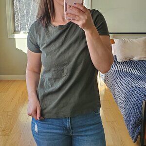 Eddie Bauer short sleeve tee shirt olive gray modal blend